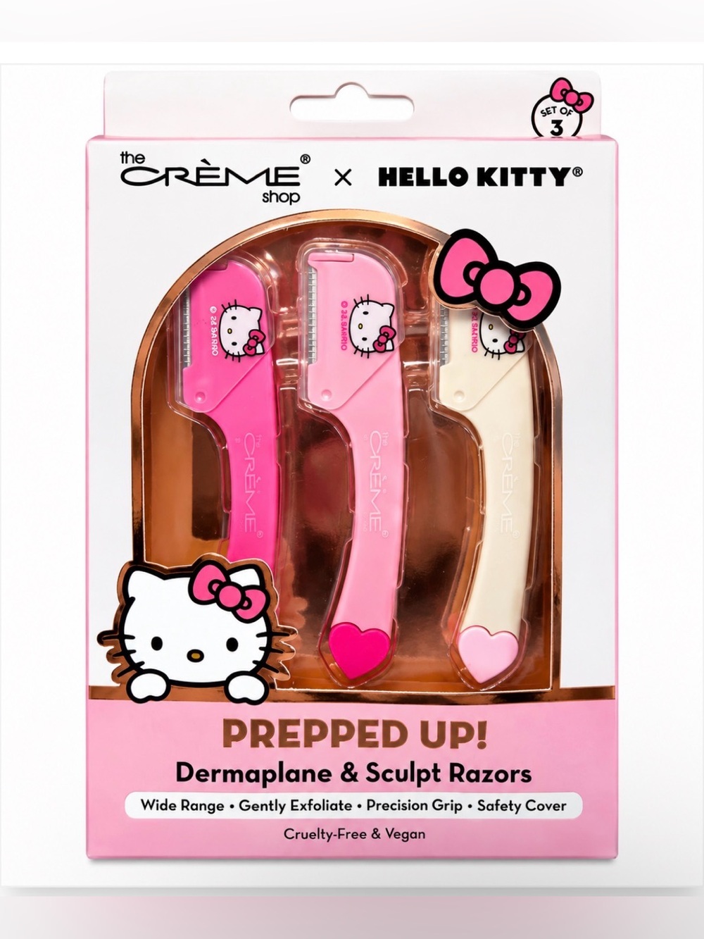 BUY NOW - The Creme Shop x Hello Kitty PREPPED UP! Dermaplane & Sculpt Razors